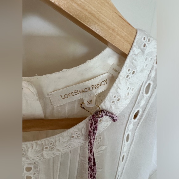 LoveshackFancy Lorelei Dress, Ivory, XS, NEW WITH TAGS, button back, side zip - Picture 12 of 16